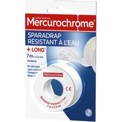 Ruban adhésif résistant à l'eau Mercurochrome - 7m x 2,5cm - Publicité Ruban adhésif résistant à l'eau Mercurochrome - 7m x 2,5cm - Publicité