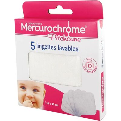 Lingettes bébé Mercurochrome Pitchoune - Lavables en bambou et coton - Visage & corps - Publicité Lingettes bébé Mercurochrome Pitchoune - Lavables en bambou et coton - Visage & corps - Publicité