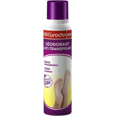 Déodorant Anti-Transpirant Pieds Mercurochrome - 150ml - Publicité Déodorant Anti-Transpirant Pieds Mercurochrome - 150ml - Publicité