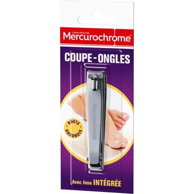 Coupe-ongles Mercurochrome avec lime intégrée - Outil de soin personnel - Publicité Coupe-ongles Mercurochrome avec lime intégrée - Outil de soin personnel - Publicité