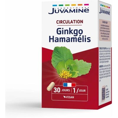 Juvamine Ginkgo Hamamelis - Circulation - 30 Gélules Végétales - Publicité Juvamine Ginkgo Hamamelis - Circulation - 30 Gélules Végétales - Publicité