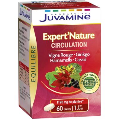 Suplemento Circulación Juvamine Vino Rojo Ginkgo Hamamelis Cassis - 60 Comprimidos Suplemento Circulación Juvamine Vino Rojo Ginkgo Hamamelis Cassis - 60 Comprimidos