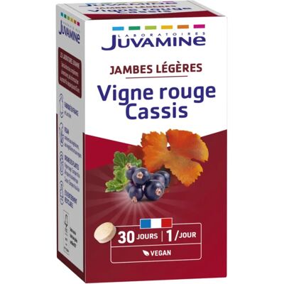 Juvamine Vigne Rouge Cassis Jambes Légères - Complément Alimentaire - Publicité Juvamine Vigne Rouge Cassis Jambes Légères - Complément Alimentaire - Publicité