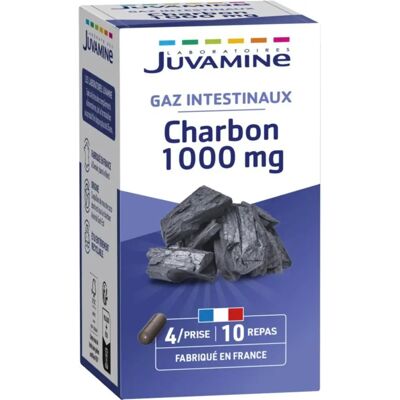 Juvamine Aktivkohle 1000 mg - Blähungen- und Verdauungshilfe Juvamine Aktivkohle 1000 mg - Blähungen- und Verdauungshilfe