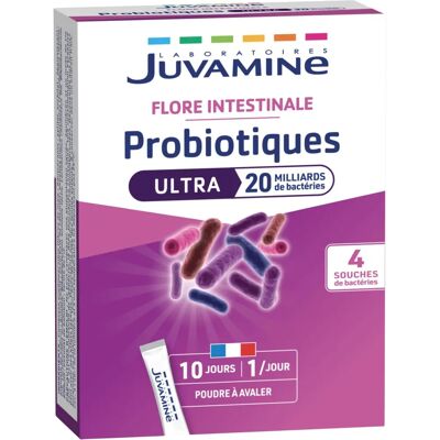 Juvamine Probiotiques Ultra 20 Milliards - Stick de Poudre - Publicité Juvamine Probiotiques Ultra 20 Milliards - Stick de Poudre - Publicité
