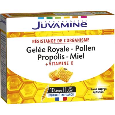 Juvamine Gelée Royale Pollen Propolis Miel Vitamine C - Complément Alimentaire - Publicité Juvamine Gelée Royale Pollen Propolis Miel Vitamine C - Complément Alimentaire - Publicité