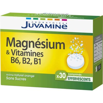 Juvamine Magnésium et Vitamines B1 B2 B6 Comprimés Effervescents - Saveur Orange - Publicité Juvamine Magnésium et Vitamines B1 B2 B6 Comprimés Effervescents - Saveur Orange - Publicité