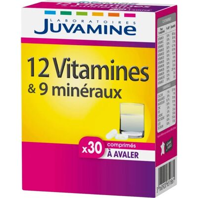 Complément de Vitamines et Minéraux Juvamine - 30 Comprimés - Publicité Complément de Vitamines et Minéraux Juvamine - 30 Comprimés - Publicité