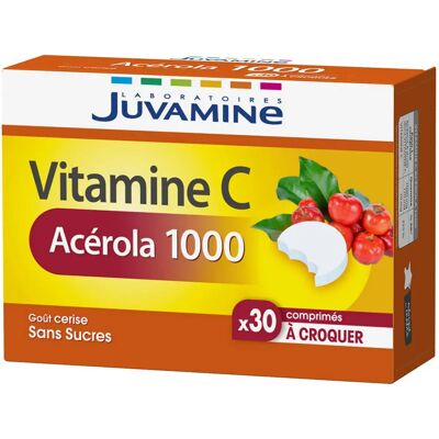 Juvamine Vitamine C Acerola 1000 Comprimés à Croquer - Publicité Juvamine Vitamine C Acerola 1000 Comprimés à Croquer - Publicité