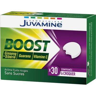 Juvamine Boost Ginseng Sibérien Guarana Vitamine C - Complément Alimentaire - Publicité Juvamine Boost Ginseng Sibérien Guarana Vitamine C - Complément Alimentaire - Publicité