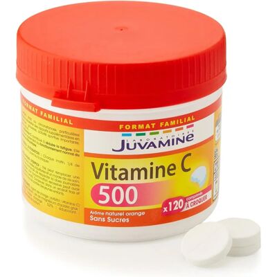 Juvamine Vitamine C 500 Maxi 120 Comprimés à Croquer - Pot - Publicité Juvamine Vitamine C 500 Maxi 120 Comprimés à Croquer - Pot - Publicité