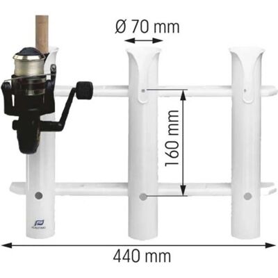 Plastimo Wall Mount Fishing Rod Holder - 3 Rods White Plastimo Wall Mount Fishing Rod Holder - 3 Rods White