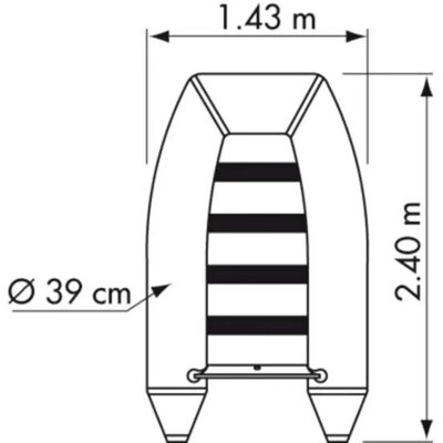 Bote inflable Plastimo P240SH - Listones amplios - Conos reforzados - Gris Bote inflable Plastimo P240SH - Listones amplios - Conos reforzados - Gris