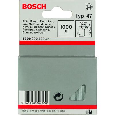 Bosch Model 1609200380 Nails - 28mm, Type 47, 1000 pcs Bosch Model 1609200380 Nails - 28mm, Type 47, 1000 pcs