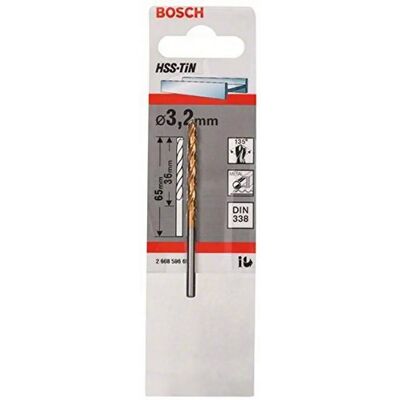Bosch Modèle 2608596683 Perceuse en Nitrure de Titane - 3,2mm - Acier - Publicité Bosch Modèle 2608596683 Perceuse en Nitrure de Titane - 3,2mm - Acier - Publicité