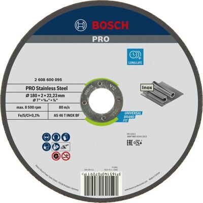Bosch Edelstahl Trennscheibe - 180mm Modell AS 46 T INOX BF Bosch Edelstahl Trennscheibe - 180mm Modell AS 46 T INOX BF