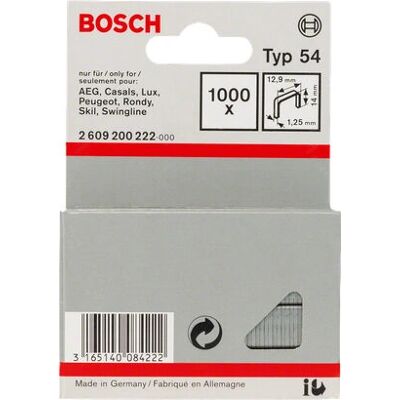 Bosch Modello 2609200222 Graffe a filo piatto - Confezione da 1000 Bosch Modello 2609200222 Graffe a filo piatto - Confezione da 1000
