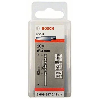 Bosch Perceuse HSS Courte - 5mm, 62mm Longue - Publicité Bosch Perceuse HSS Courte - 5mm, 62mm Longue - Publicité