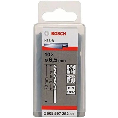 Set di Minuterie per Metallo Bosch - 6,5mm, 70mm, DIN 1897 Set di Minuterie per Metallo Bosch - 6,5mm, 70mm, DIN 1897