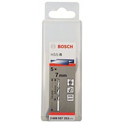 Accessori Bosch 2608597253 Trapano Metallo Corto - 7mm - 74mm - DIN 1897 Accessori Bosch 2608597253 Trapano Metallo Corto - 7mm - 74mm - DIN 1897