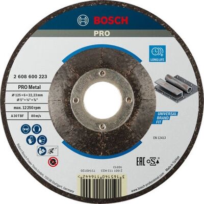 Bosch Modelo 2608600223 Disco de Desbaste para Metal 125mm - Accesorio de Amoladora Angular Bosch Modelo 2608600223 Disco de Desbaste para Metal 125mm - Accesorio de Amoladora Angular