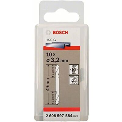 Bosch 2608597584 Burghiu HSS-G cu dublă vârf - 10 bucăți Bosch 2608597584 Burghiu HSS-G cu dublă vârf - 10 bucăți