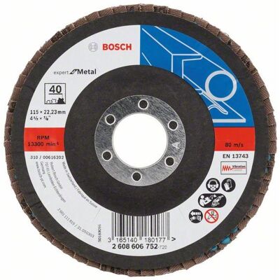 Bosch X551 Winkelschleiferzubehör - Metall, 115mm, Körnung 40 Bosch X551 Winkelschleiferzubehör - Metall, 115mm, Körnung 40