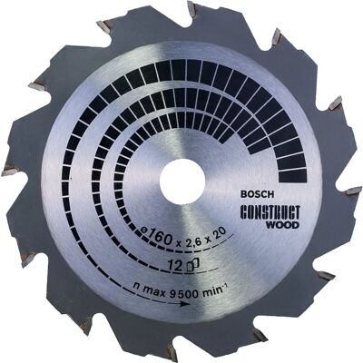 Bosch Modello 2608640630 Lama circolare durevole per costruzioni Bosch Modello 2608640630 Lama circolare durevole per costruzioni