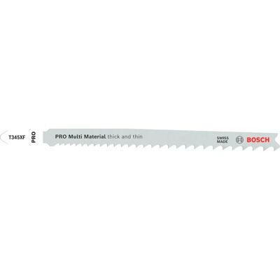 Lame de scie Bosch T 345 XF pour bois et métal - 132mm, 100 pièces Lame de scie Bosch T 345 XF pour bois et métal - 132mm, 100 pièces