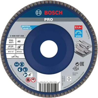 Bosch X571 Metall-Fächerschleifscheibe - Schwerlast Schleifmittel Bosch X571 Metall-Fächerschleifscheibe - Schwerlast Schleifmittel
