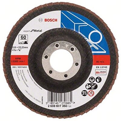 Disco de Lixa Bosch X551 - Metal, 115 mm, Grão 60, Suporte Curvo Disco de Lixa Bosch X551 - Metal, 115 mm, Grão 60, Suporte Curvo