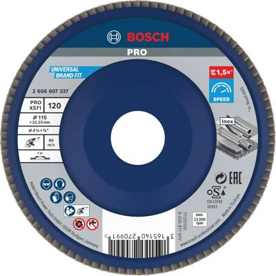 Disque de Meulage Bosch X571 - 115mm, G120, pour Métaux Ferreux - Publicité Disque de Meulage Bosch X571 - 115mm, G120, pour Métaux Ferreux - Publicité