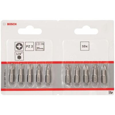 Bosch Modell PZ 2 25mm Extra-Hart Schrauberbit - 10 stk Bosch Modell PZ 2 25mm Extra-Hart Schrauberbit - 10 stk