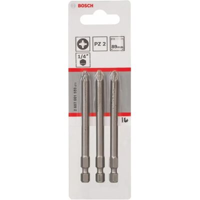 Bosch 2607001583 Extra Duro Chave de fenda - PZ 2 - 89mm - Pacote com 3 Bosch 2607001583 Extra Duro Chave de fenda - PZ 2 - 89mm - Pacote com 3
