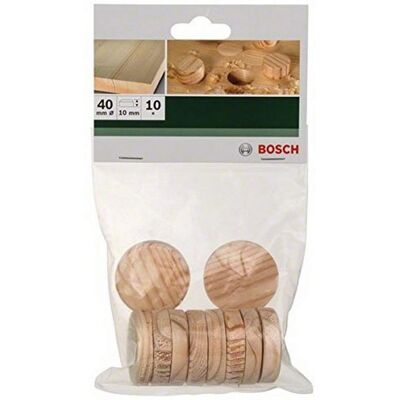 Bosch Modèle 2609255325 Bouchons en bois - Diamètre 40 mm, 10 pièces - Publicité Bosch Modèle 2609255325 Bouchons en bois - Diamètre 40 mm, 10 pièces - Publicité