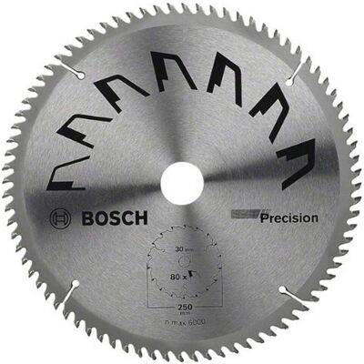 Bosch 2609256882 - Hoja de sierra circular de precisión - Diámetro 250mm, 80 dientes, Carburo Bosch 2609256882 - Hoja de sierra circular de precisión - Diámetro 250mm, 80 dientes, Carburo