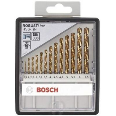 Set di 13 punte per metallo Bosch - Robust Line, HSS-TiN, 135° Set di 13 punte per metallo Bosch - Robust Line, HSS-TiN, 135°