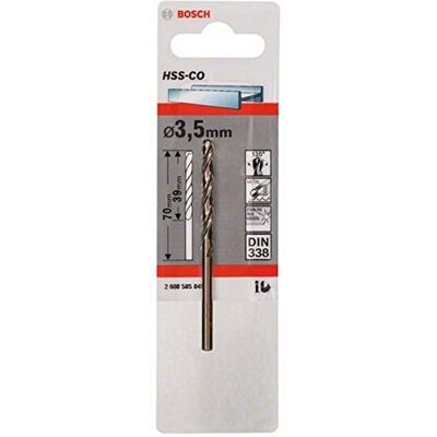Punta HSS al cobalto Bosch 2608585845 - Metallo - 3,5mm - 70mm Punta HSS al cobalto Bosch 2608585845 - Metallo - 3,5mm - 70mm