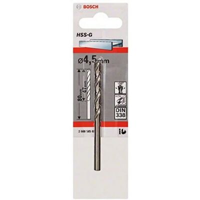 Bosch 2608585920 Broca de aço rápido - 4,5mm, Prata Bosch 2608585920 Broca de aço rápido - 4,5mm, Prata