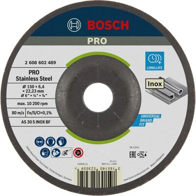 Disque Bosch pour inox - 150mm, centre déprimé - Publicité Disque Bosch pour inox - 150mm, centre déprimé - Publicité