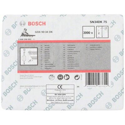 Bosch SN34DK 75 3000 Nägel - Für Holzarbeiten Bosch SN34DK 75 3000 Nägel - Für Holzarbeiten