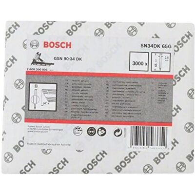 Bosch SN34DK Verzinkte Platte Spijkers - 65mm Binnengebruik Bosch SN34DK Verzinkte Platte Spijkers - 65mm Binnengebruik