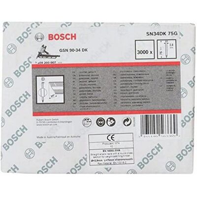 Clous zincés Bosch SN34DK 75 mm - Usage intérieur - 3000 pcs - Publicité Clous zincés Bosch SN34DK 75 mm - Usage intérieur - 3000 pcs - Publicité