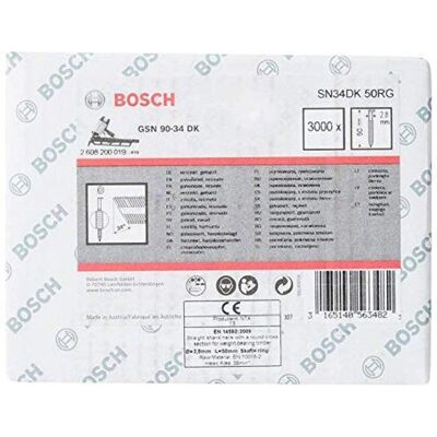 Bosch SN34DK Clous en bande D, galvanisés, 50 mm - Pack de 3000 - Publicité Bosch SN34DK Clous en bande D, galvanisés, 50 mm - Pack de 3000 - Publicité