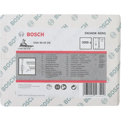 Bosch SN34DK Clous - 2,8mm x 65mm - Usage intérieur - Publicité Bosch SN34DK Clous - 2,8mm x 65mm - Usage intérieur - Publicité