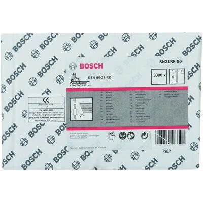Gwoździe Bosch SN21RK - 80mm, Ocynkowane, Wewnątrz Gwoździe Bosch SN21RK - 80mm, Ocynkowane, Wewnątrz