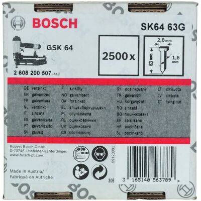 Bosch Ocynkowany SK64 Kołek stożkowy - 63mm - 2500 szt Bosch Ocynkowany SK64 Kołek stożkowy - 63mm - 2500 szt