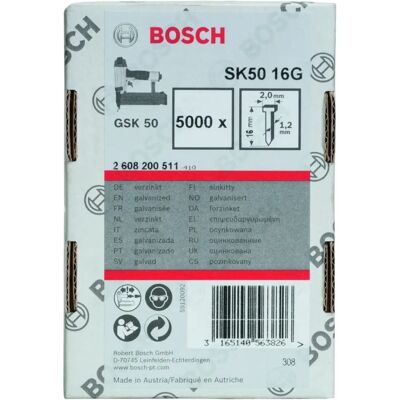 Bosch Professional Clavos SK50 16G galvanizado - 16mm - 5000 piezas Bosch Professional Clavos SK50 16G galvanizado - 16mm - 5000 piezas