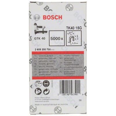 Bosch Modello TK40 15G - Graffe a schiena stretta - Pack da 5000 Bosch Modello TK40 15G - Graffe a schiena stretta - Pack da 5000