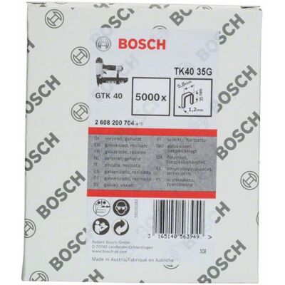 Bosch Model TK40 35G Ocynkowane wąskie klipsy - 5000 szt Bosch Model TK40 35G Ocynkowane wąskie klipsy - 5000 szt